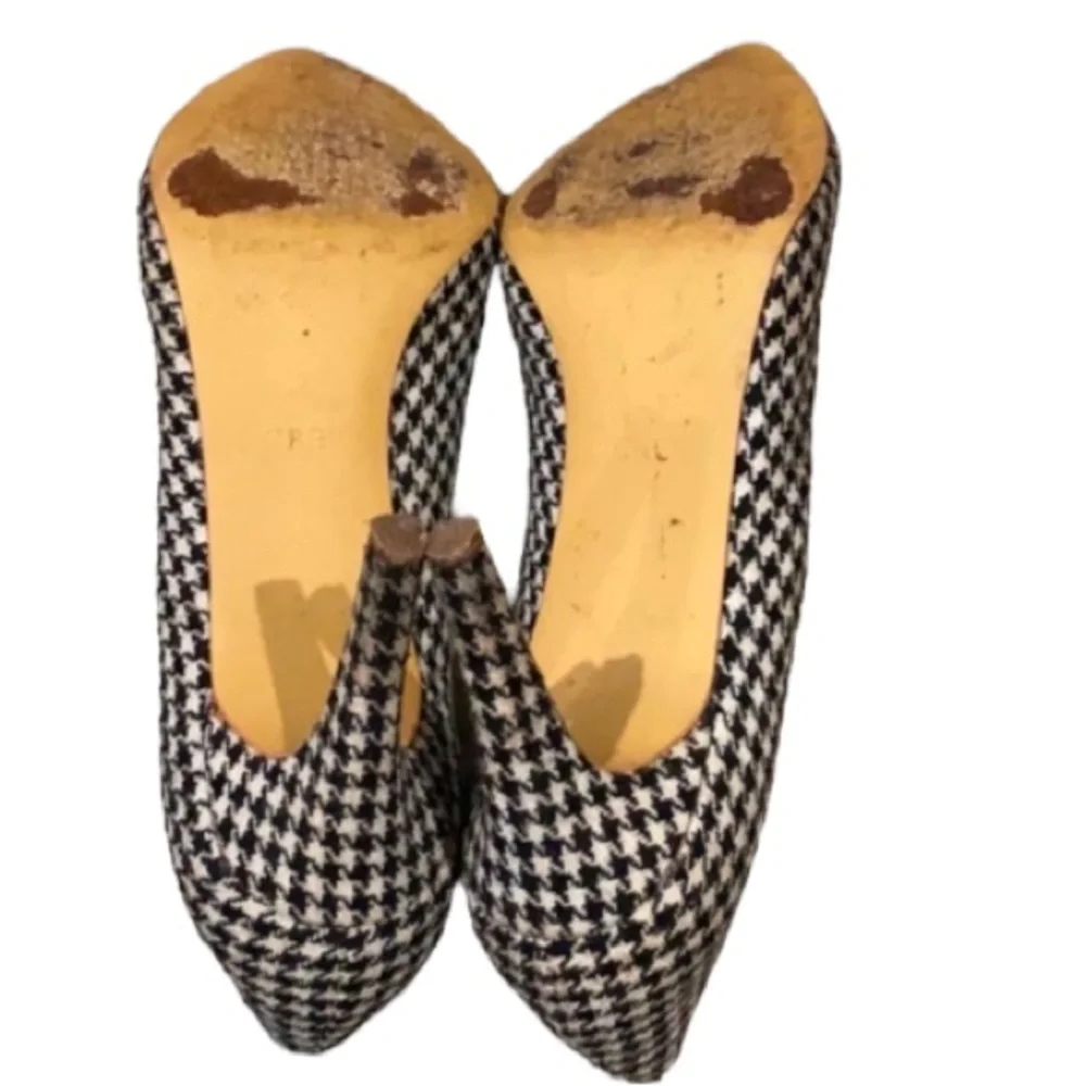 Authentic J. Crew designer gingham fabric heels pumps 8.5